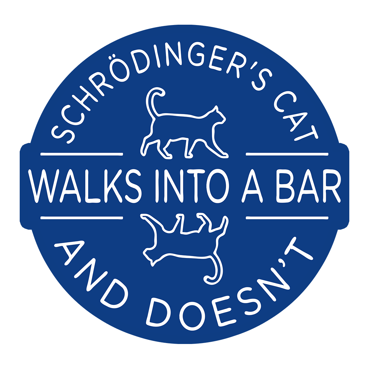 Schrodinger's Cat Walks Into A Bar Sticker