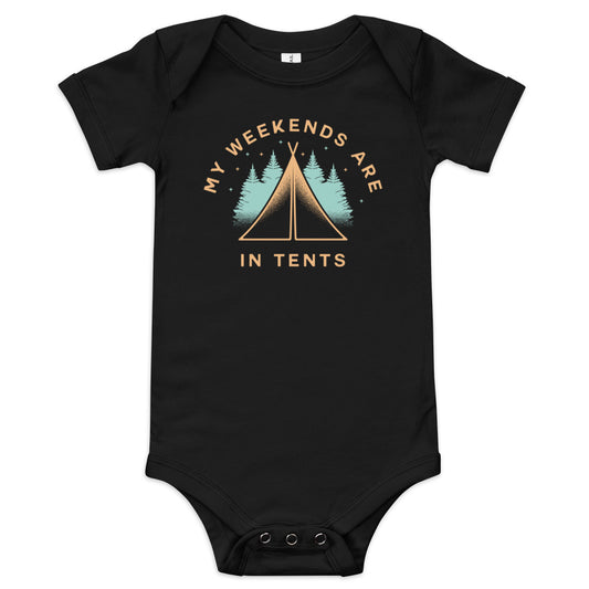 My Weekends Are In Tents Kid's Onesie