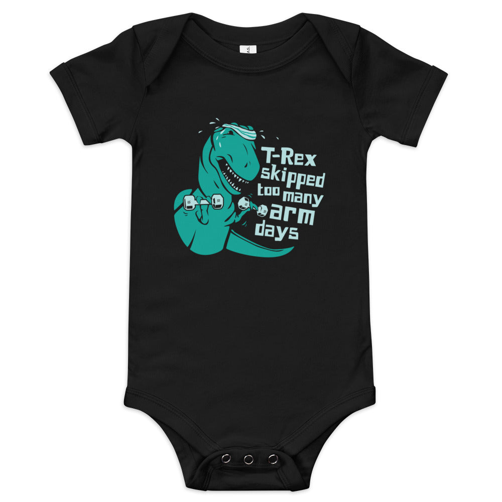 T-Rex Skipped Too Many Arm Days Kid's Onesie