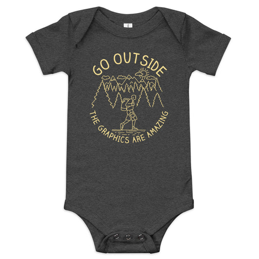 Go Outside The Graphics Are Amazing Kid's Onesie