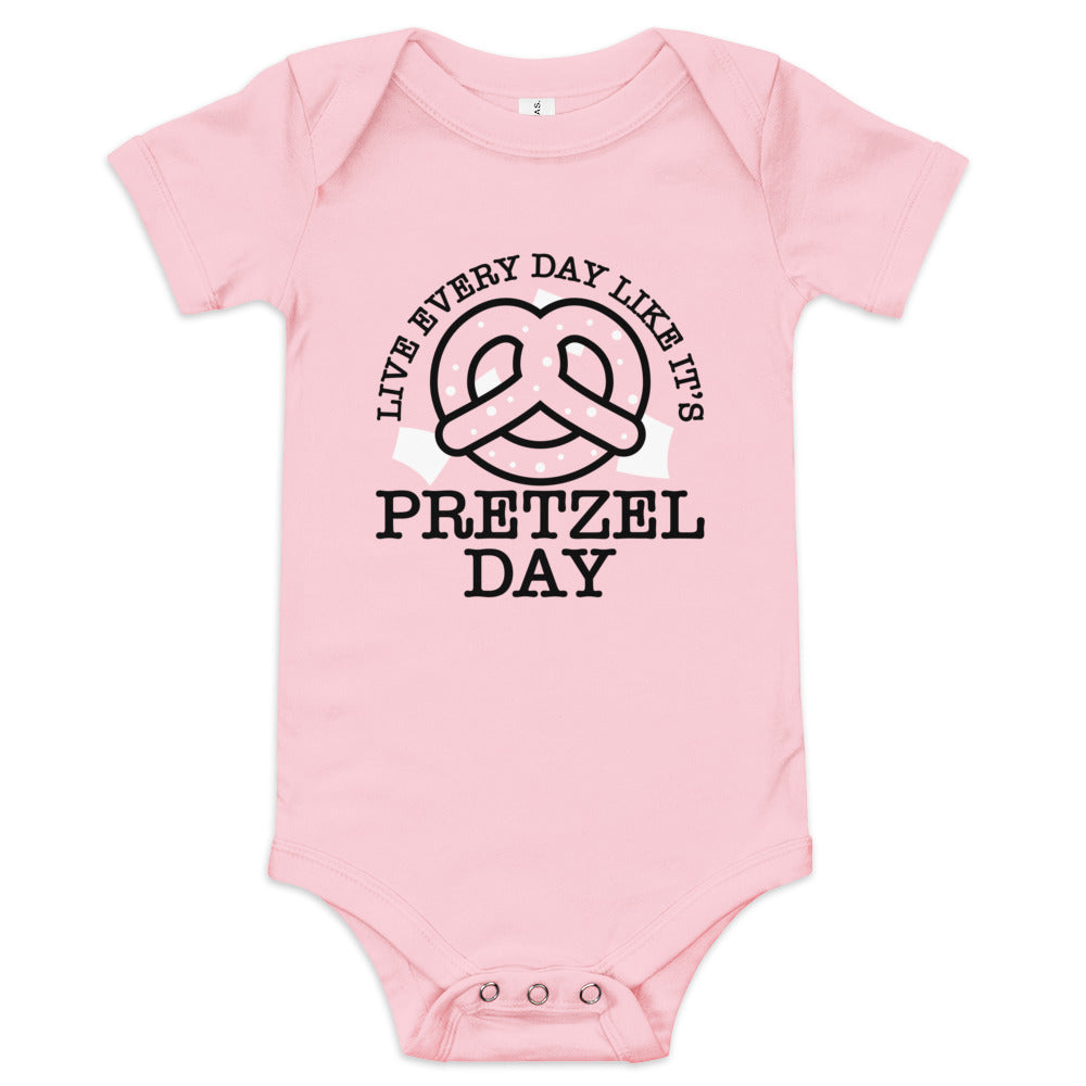 Live Every Day Like It's Pretzel Day Kid's Onesie