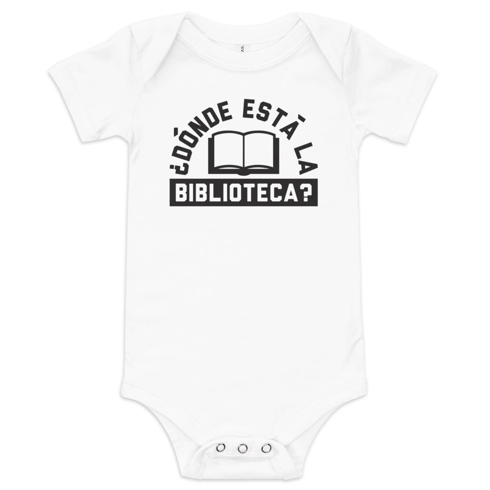 Donde Esta La Biblioteca? Kid's Onesie