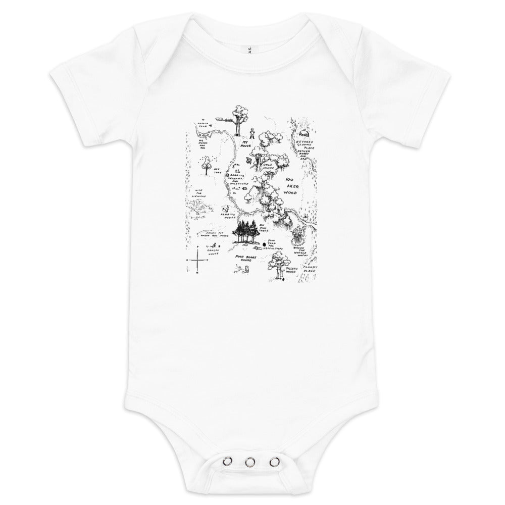 100 Acre Map Kid's Onesie