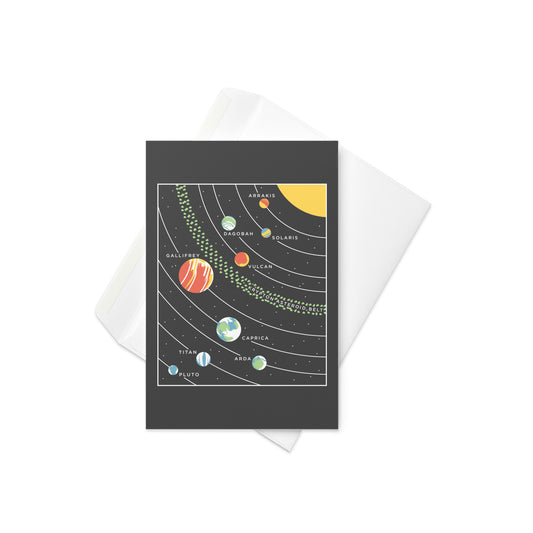9 Planets Greeting Card