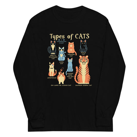 Types Of Cats Unisex Long Sleeve Tee