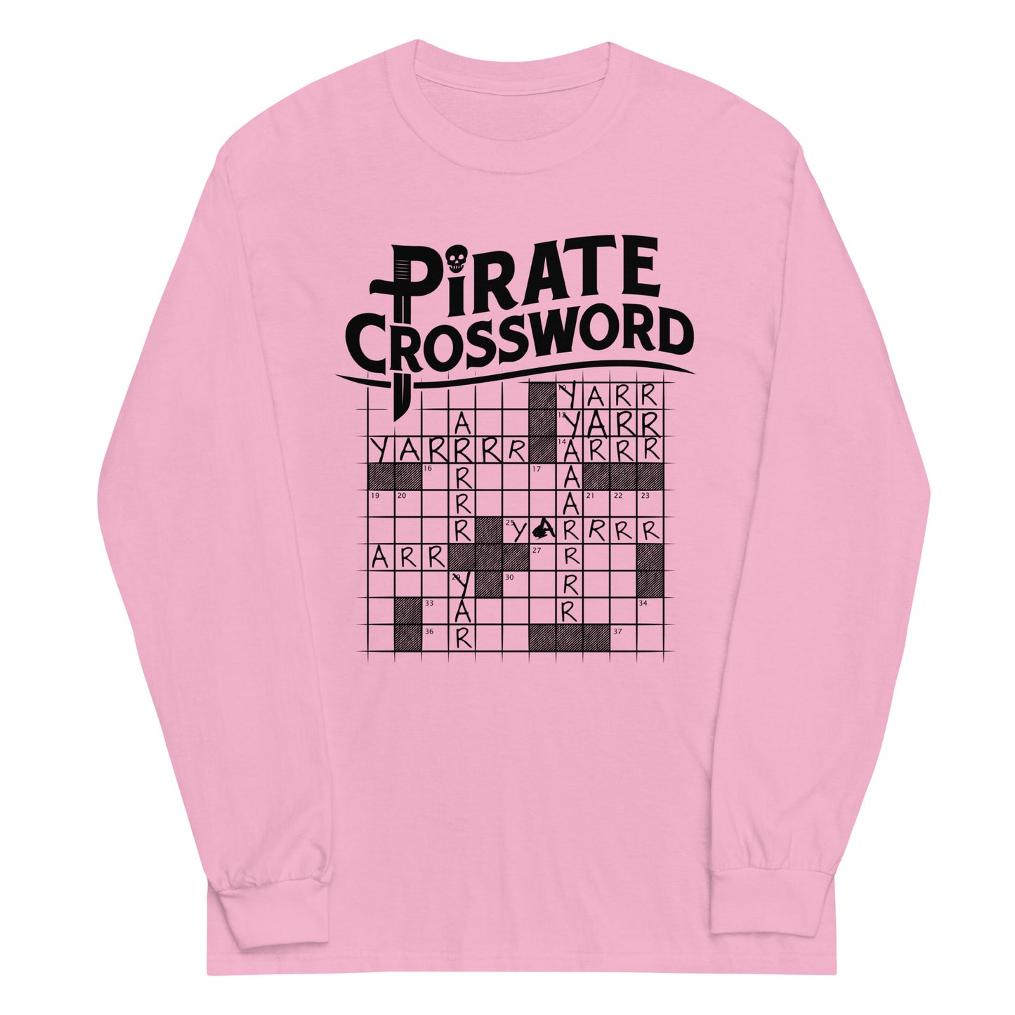 Pirate Crossword Unisex Long Sleeve Tee