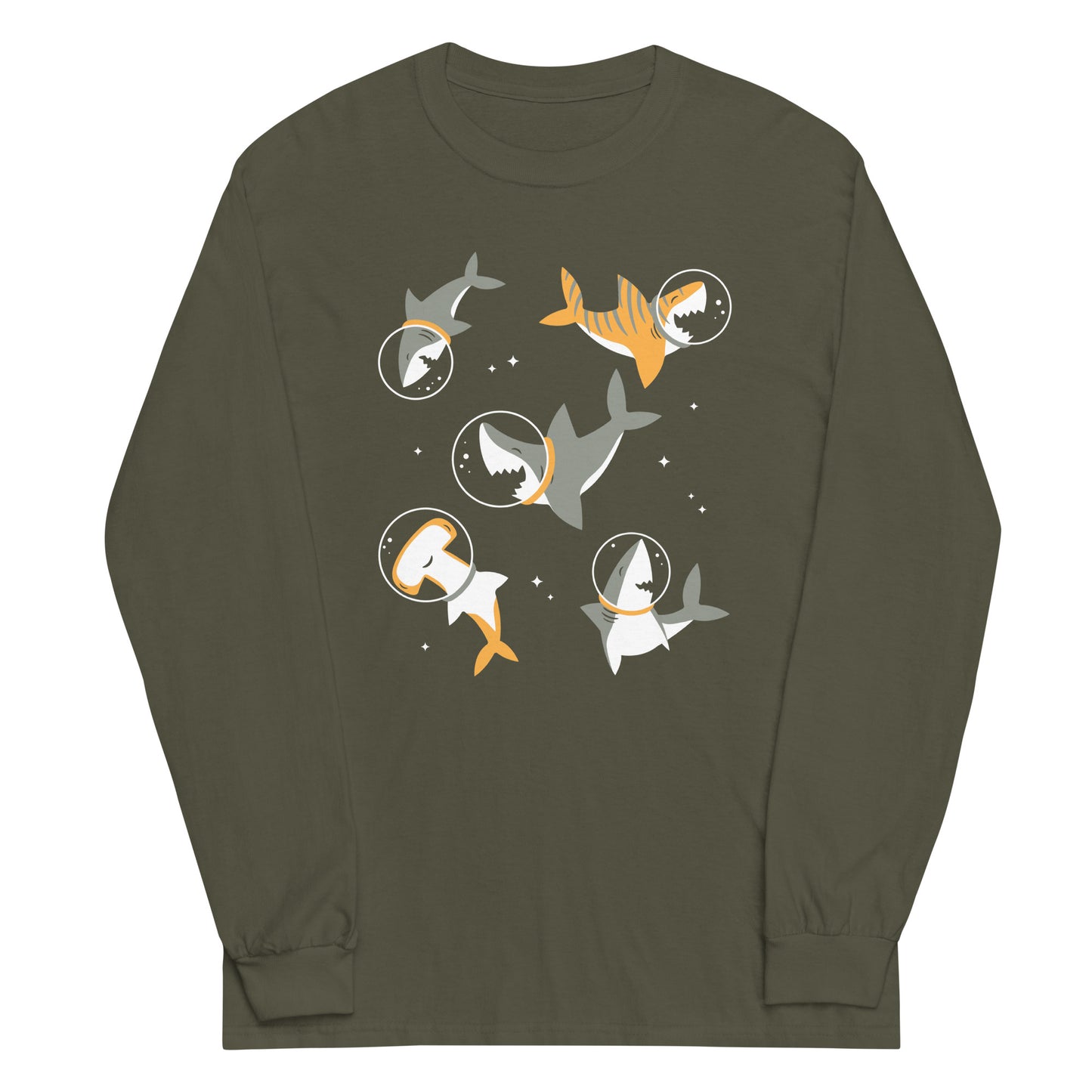 Sharks In Space Unisex Long Sleeve Tee