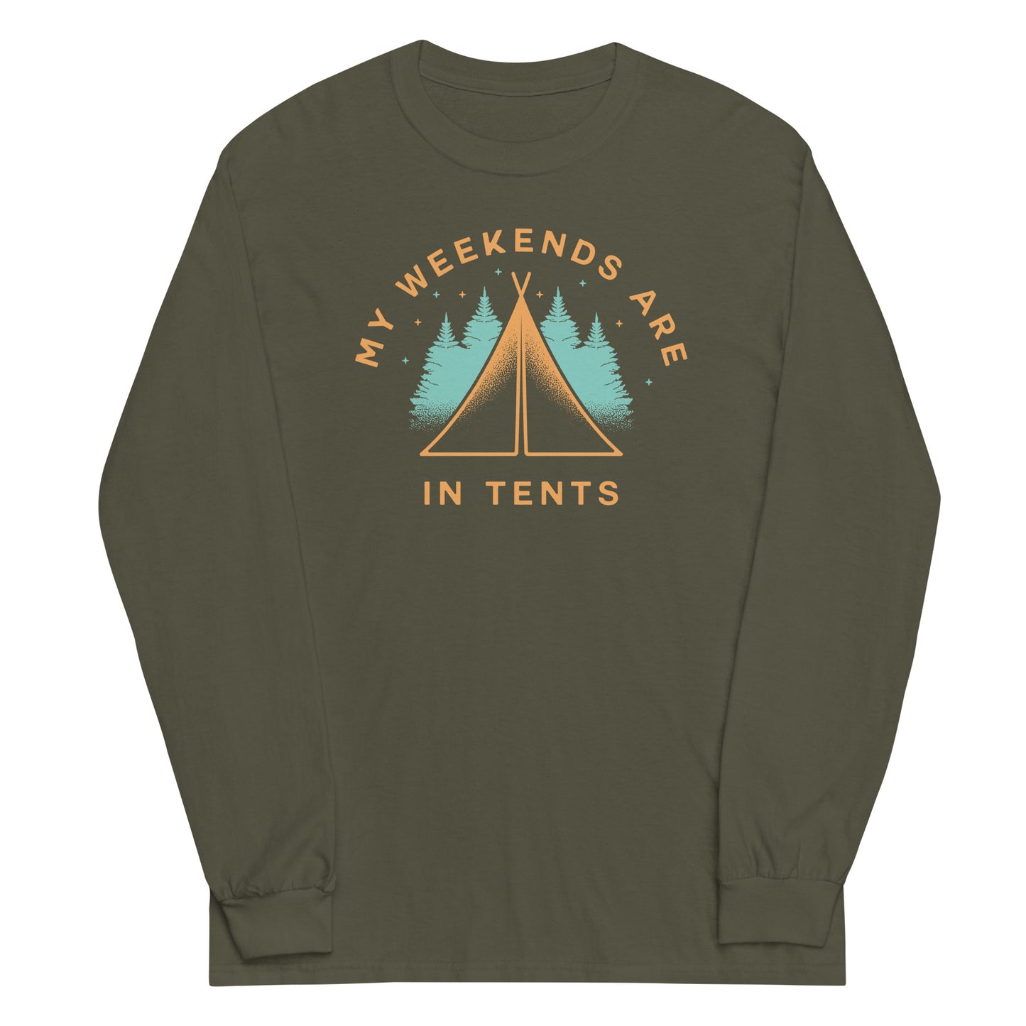 My Weekends Are In Tents Unisex Long Sleeve Tee