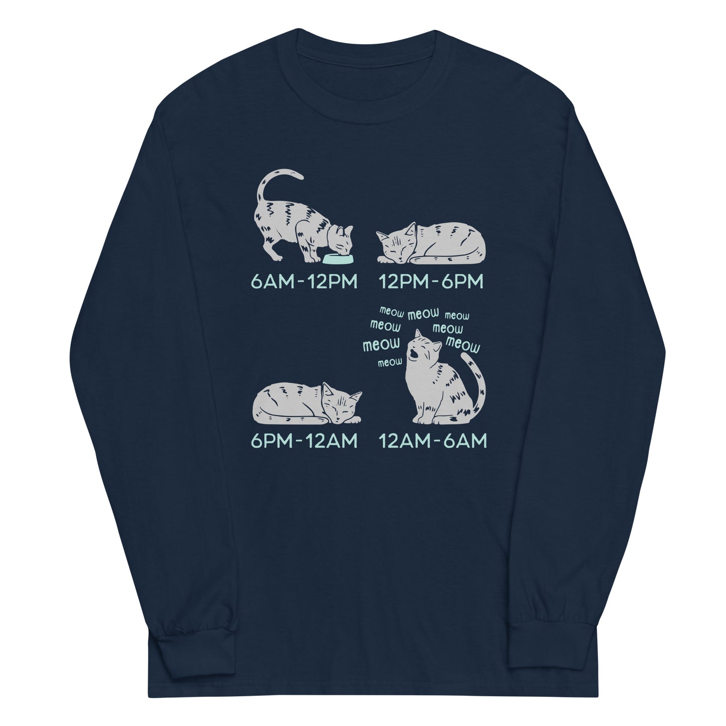 Cat Day Schedule Unisex Long Sleeve Tee