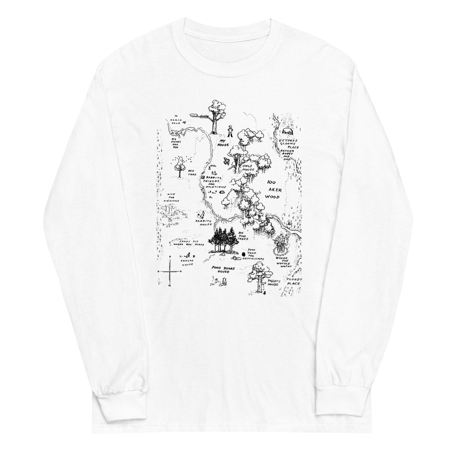 100 Acre Map Unisex Long Sleeve Tee