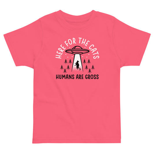Here For The Cats, Humans Are Gross Kid's Toddler Tee