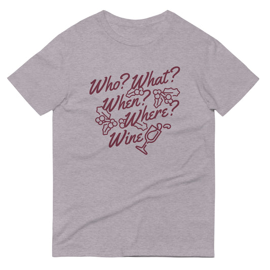 Who? What? When? Where? Wine? Men's Signature Tee