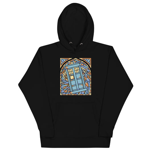 Stained Glass Police Box Unisex Hoodie