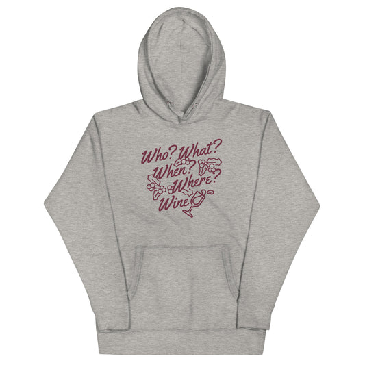 Who? What? When? Where? Wine? Unisex Hoodie