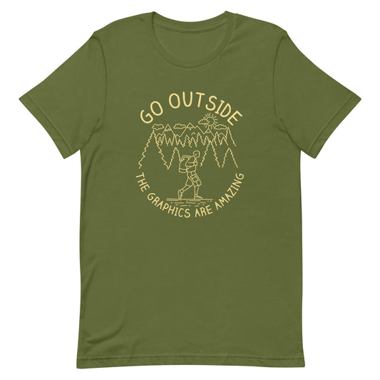 Go Outside The Graphics Are Amazing Men's Signature Tee