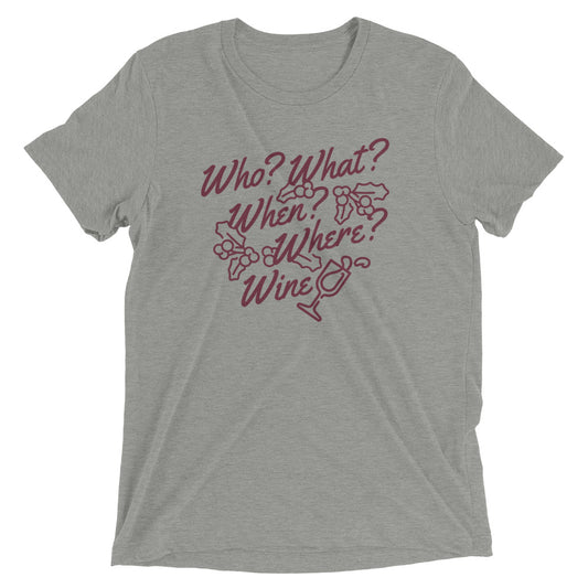 Who? What? When? Where? Wine? Men's Tri-Blend Tee