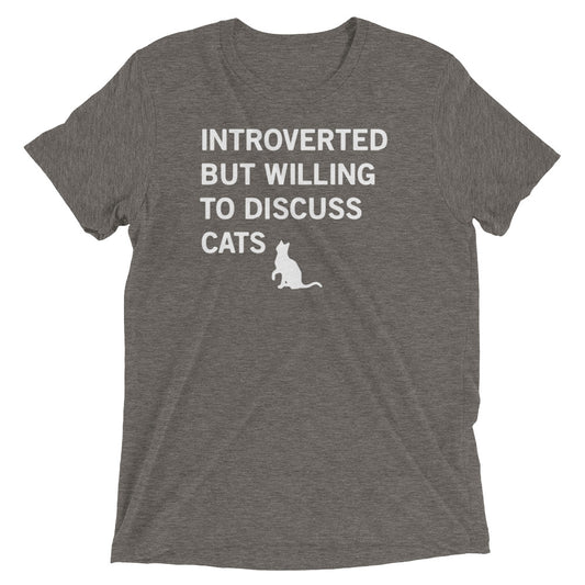 Introverted But Willing To Discuss Cats Men's Tri-Blend Tee