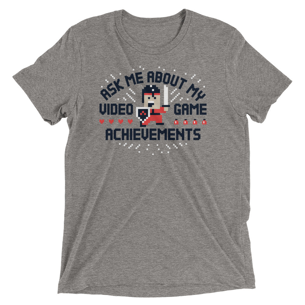 Ask Me About My Video Game Achievements Men's Tri-Blend Tee