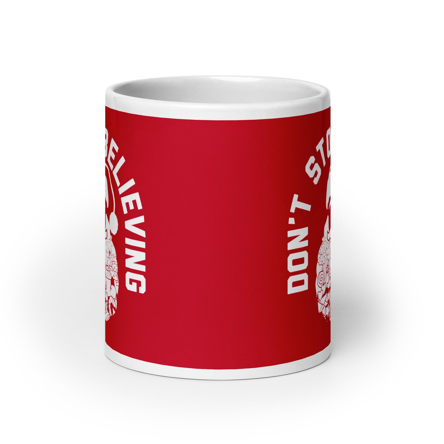 Don't Stop Believing Santa Mug