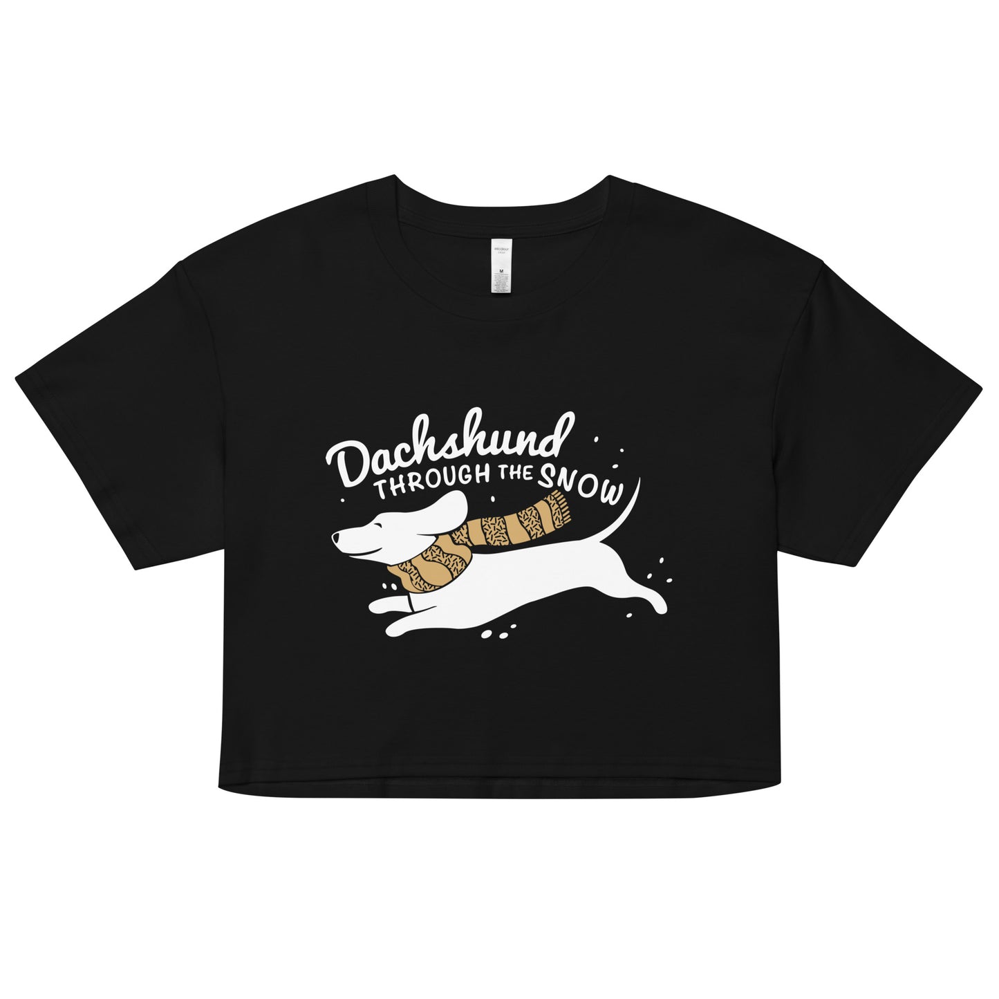 Dachshund Through The Snow Women's Crop Tee