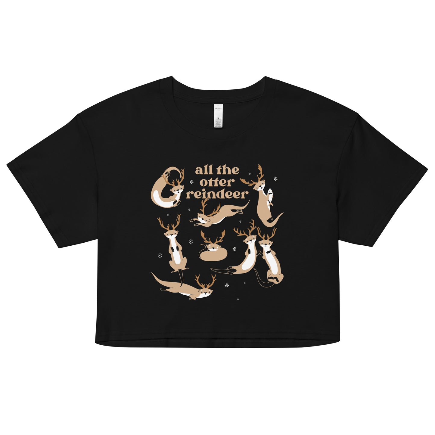 All The Otter Reindeer Women's Crop Tee