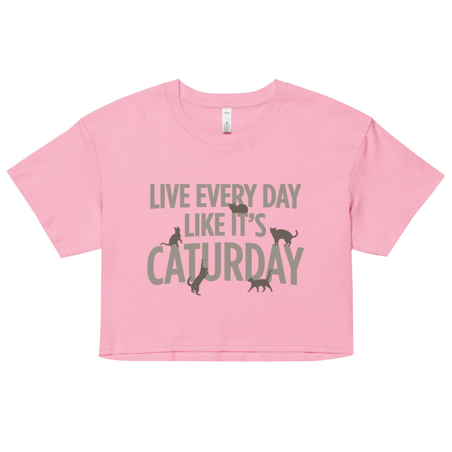 Live Every Day Like It's Caturday Women's Crop Tee