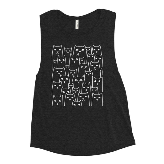 Suspicious Cats Women's Muscle Tank