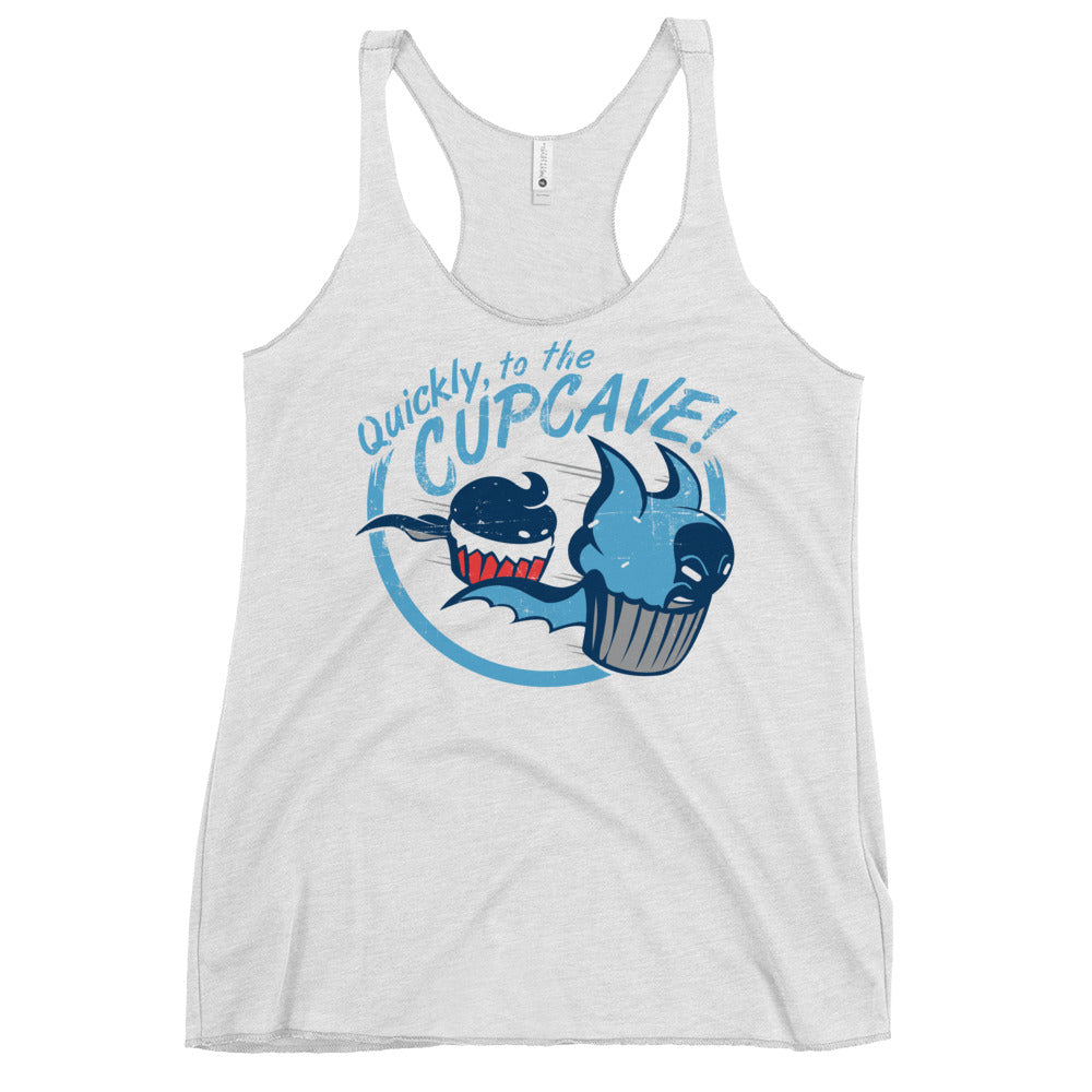 Quickly, To The Cupcave! Women's Racerback Tank