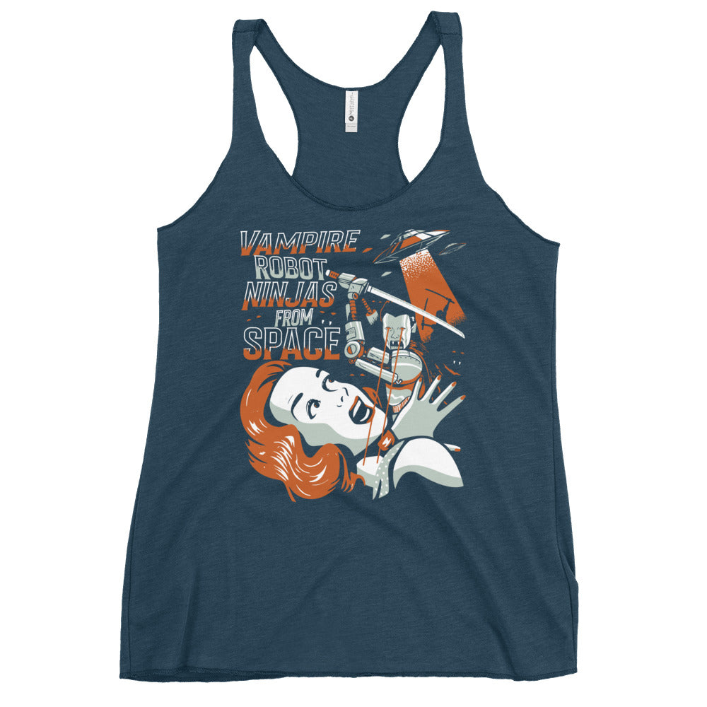 Vampire Robot Ninja From Space Women's Racerback Tank