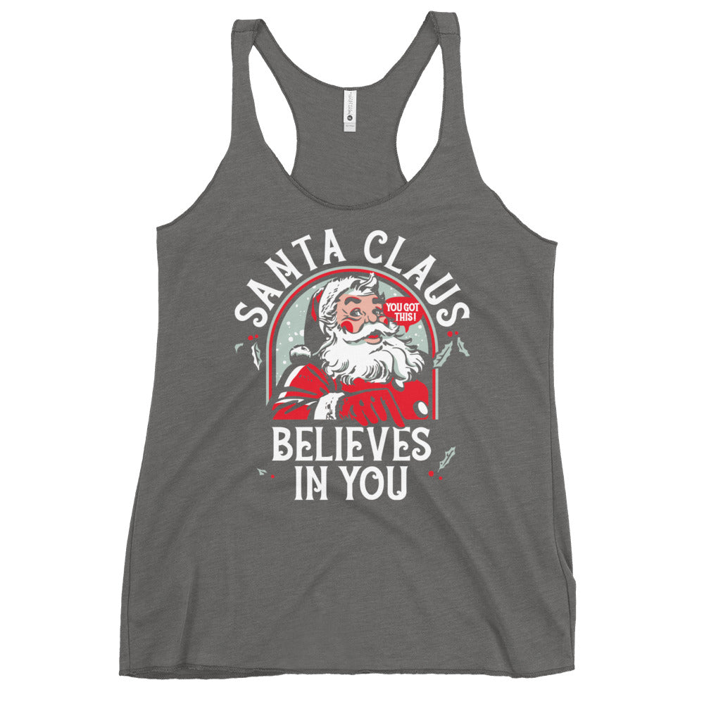 Santa Claus Believes In You Women's Racerback Tank
