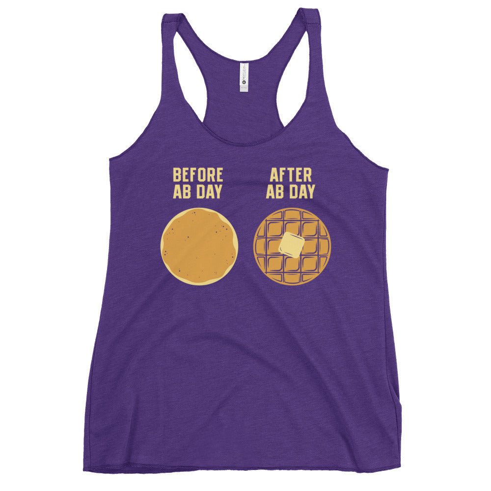 Before Ab Day After Ab Day Women's Racerback Tank