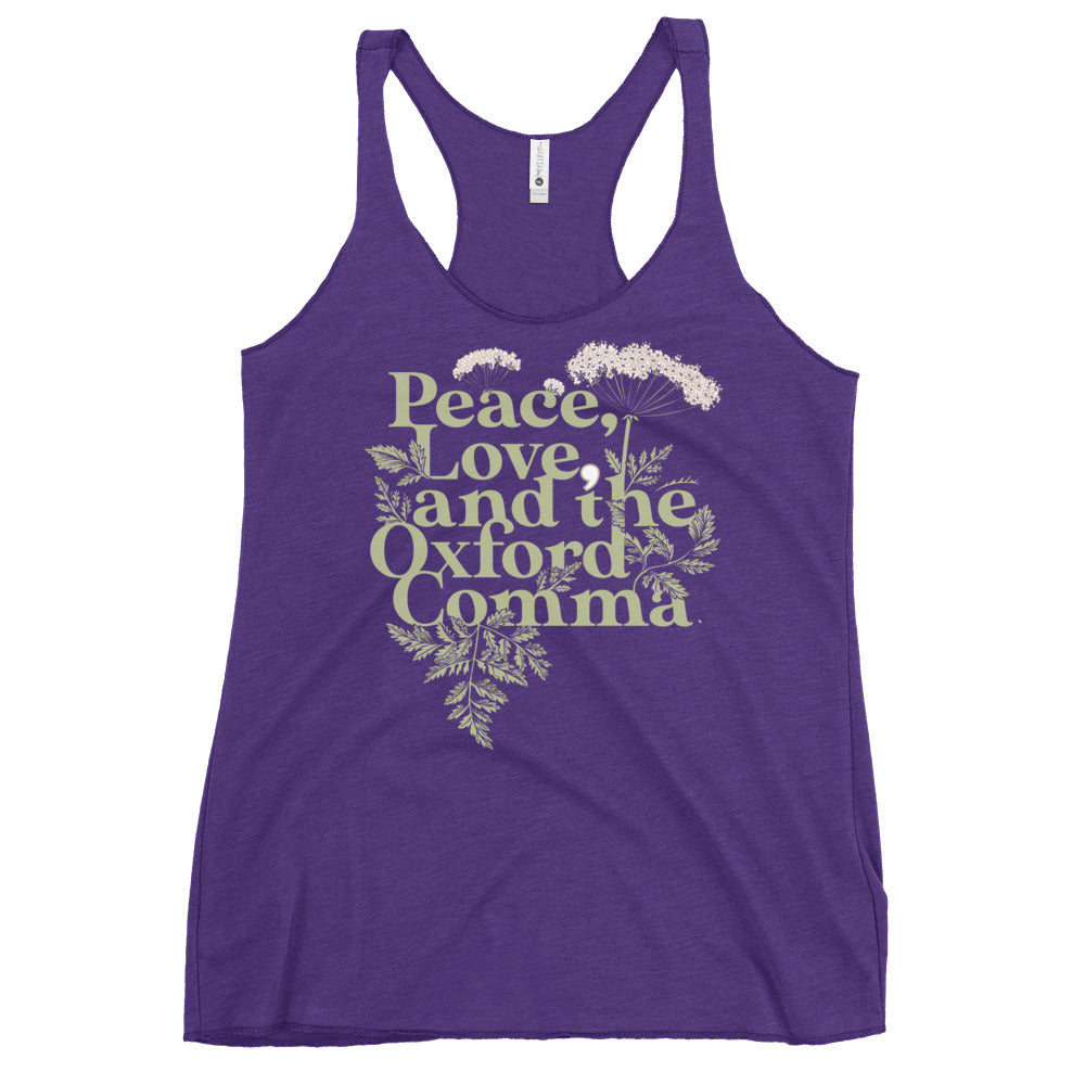 Peace, Love, And The Oxford Comma Women's Racerback Tank