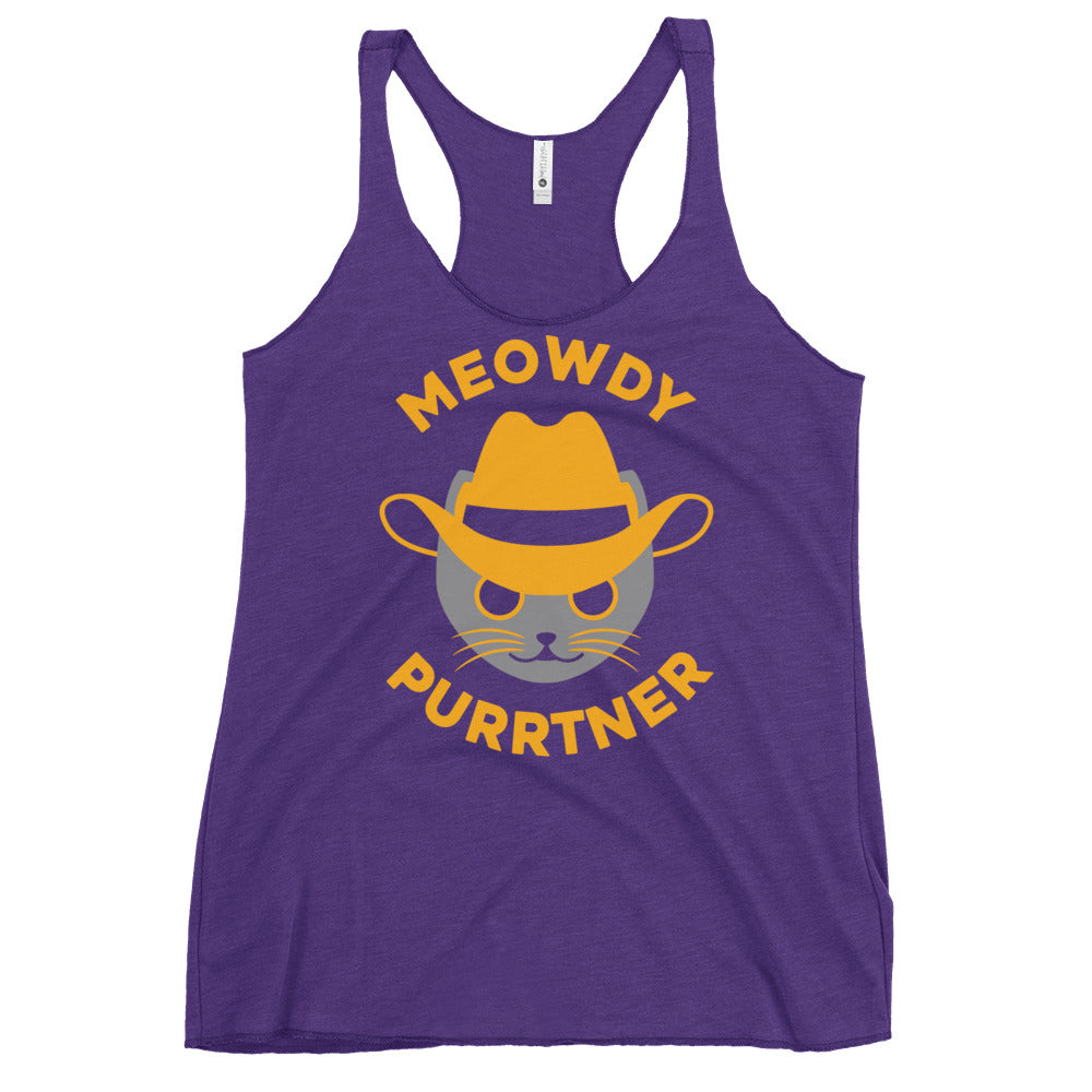 Meowdy Purrtner Women's Racerback Tank
