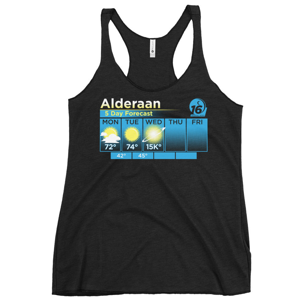 Alderaan 5 Day Forecast Women's Racerback Tank