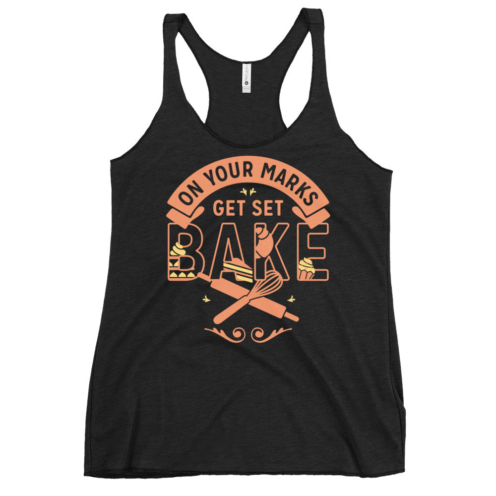 On Your Marks Get Set Bake Women's Racerback Tank