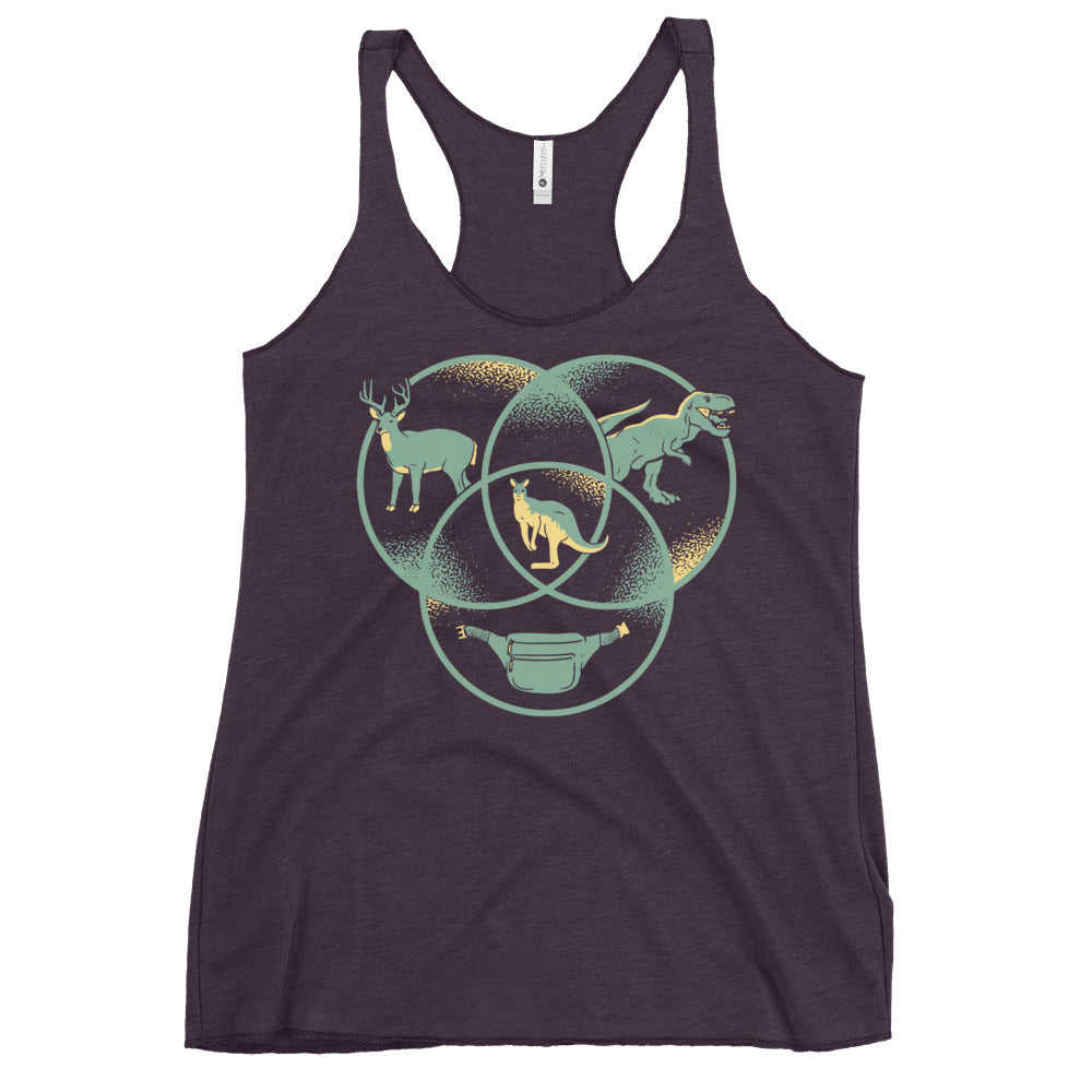 Kangaroo Venn Diagram Women's Racerback Tank