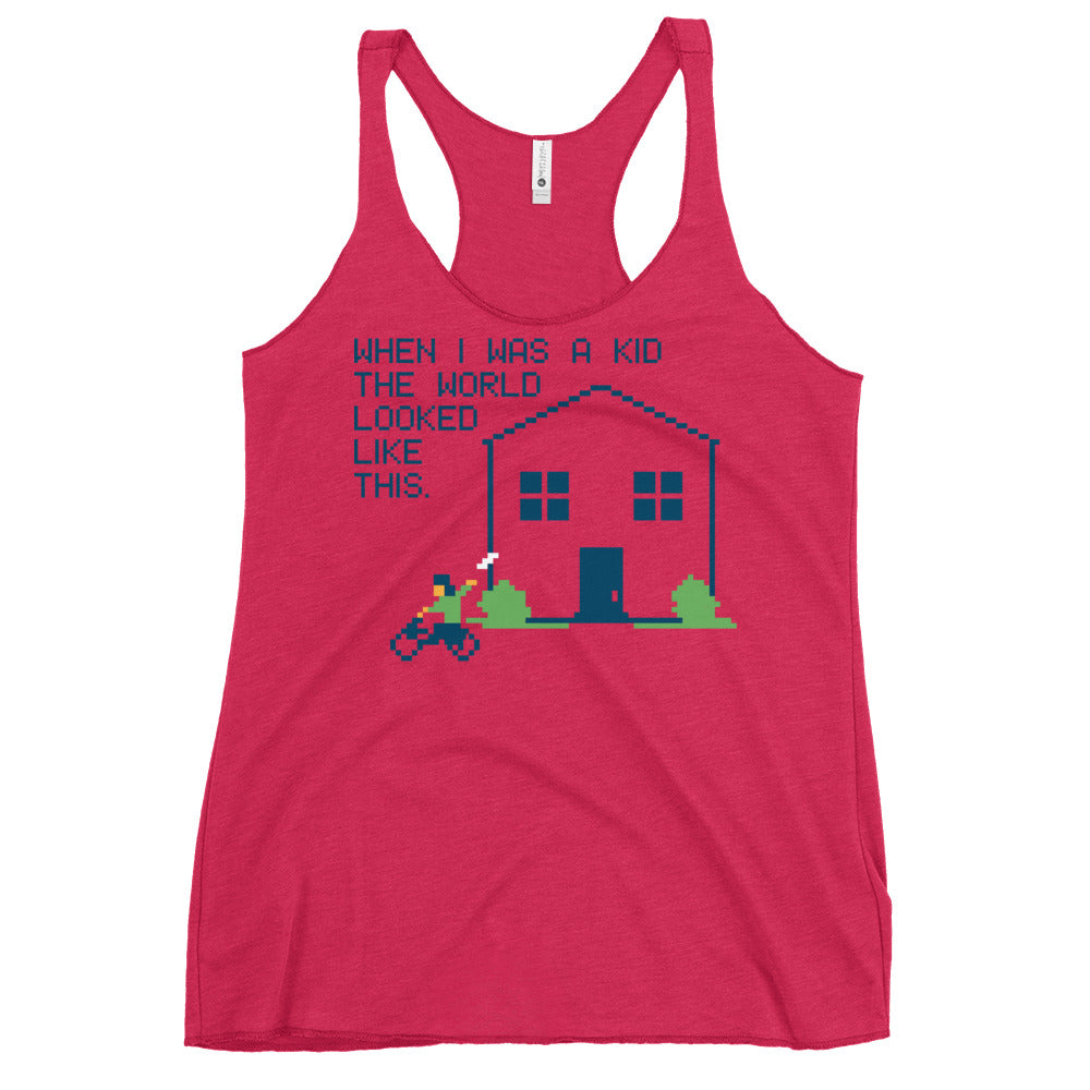 When I Was A Kid The World Women's Racerback Tank