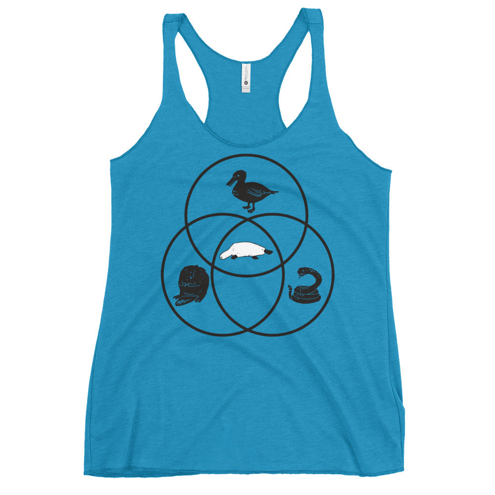Platypus Venn Diagram Women's Racerback Tank