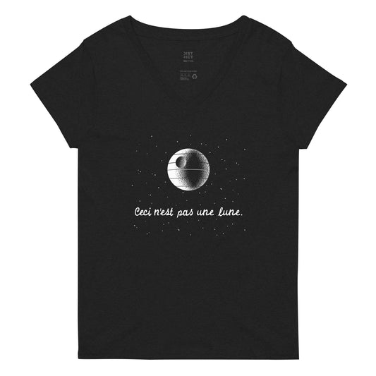 This Is Not A Moon Women's V-Neck Tee