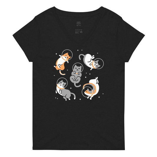 Cats In Space Women's V-Neck Tee
