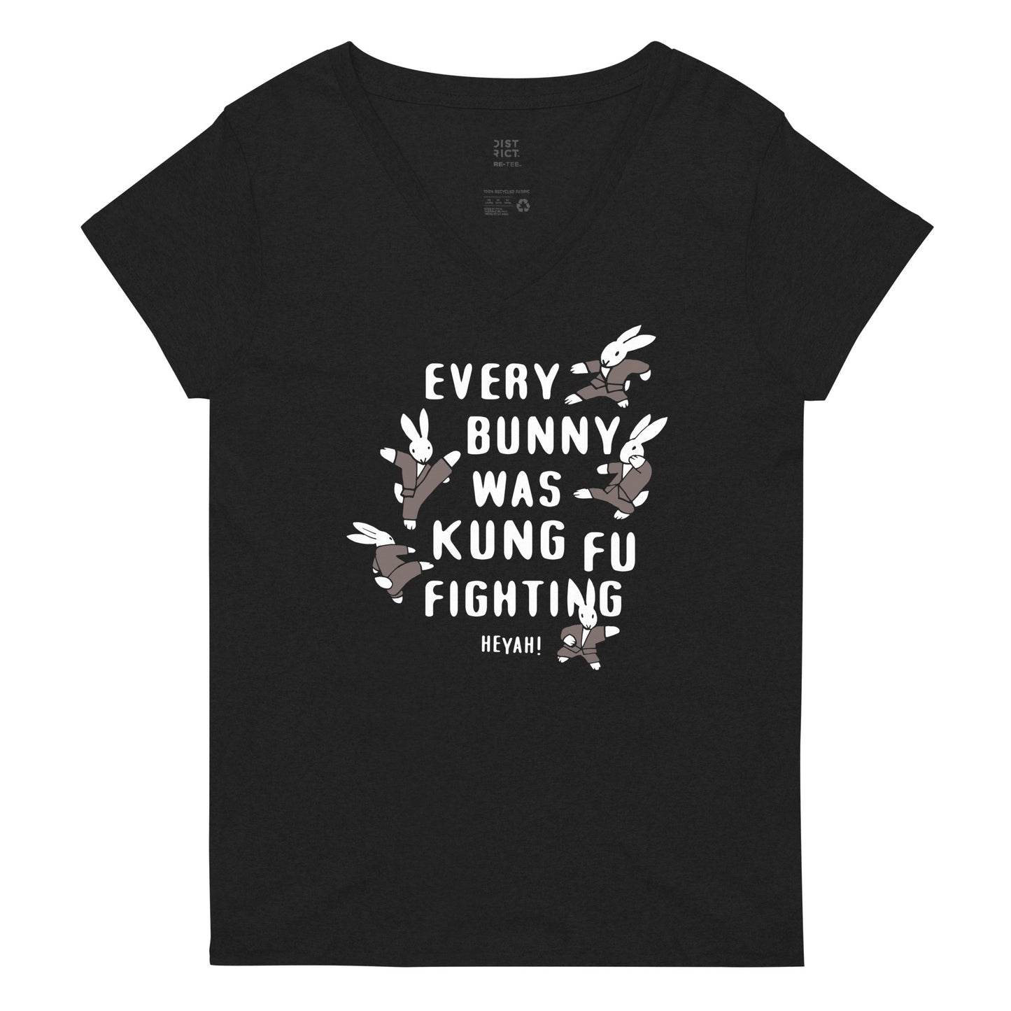 Every Bunny Was Kung Fu Fighting Women's V-Neck Tee
