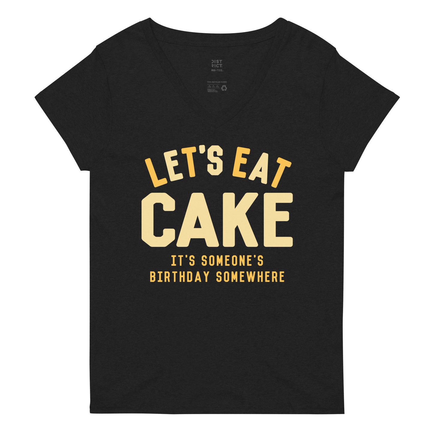 Let's Eat Cake Women's V-Neck Tee