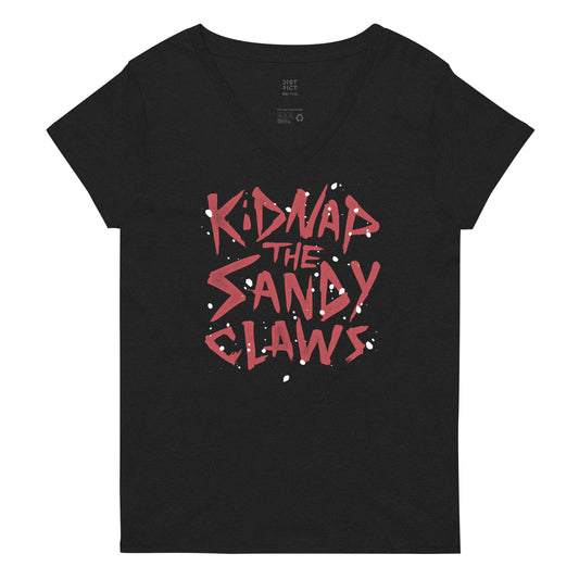 Kidnap The Sandy Claws Women's V-Neck Tee