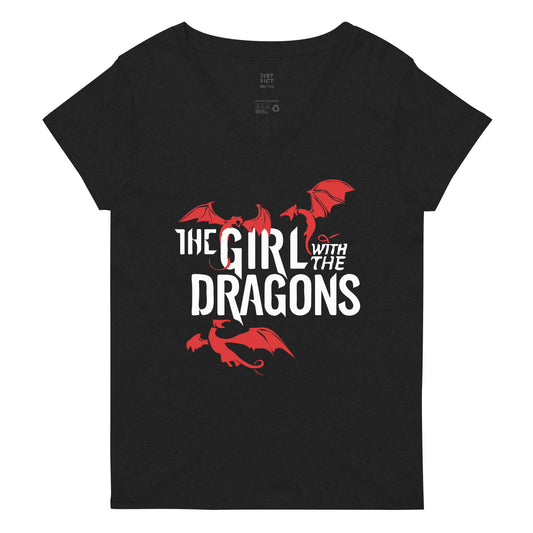The Girl With The Dragons Women's V-Neck Tee