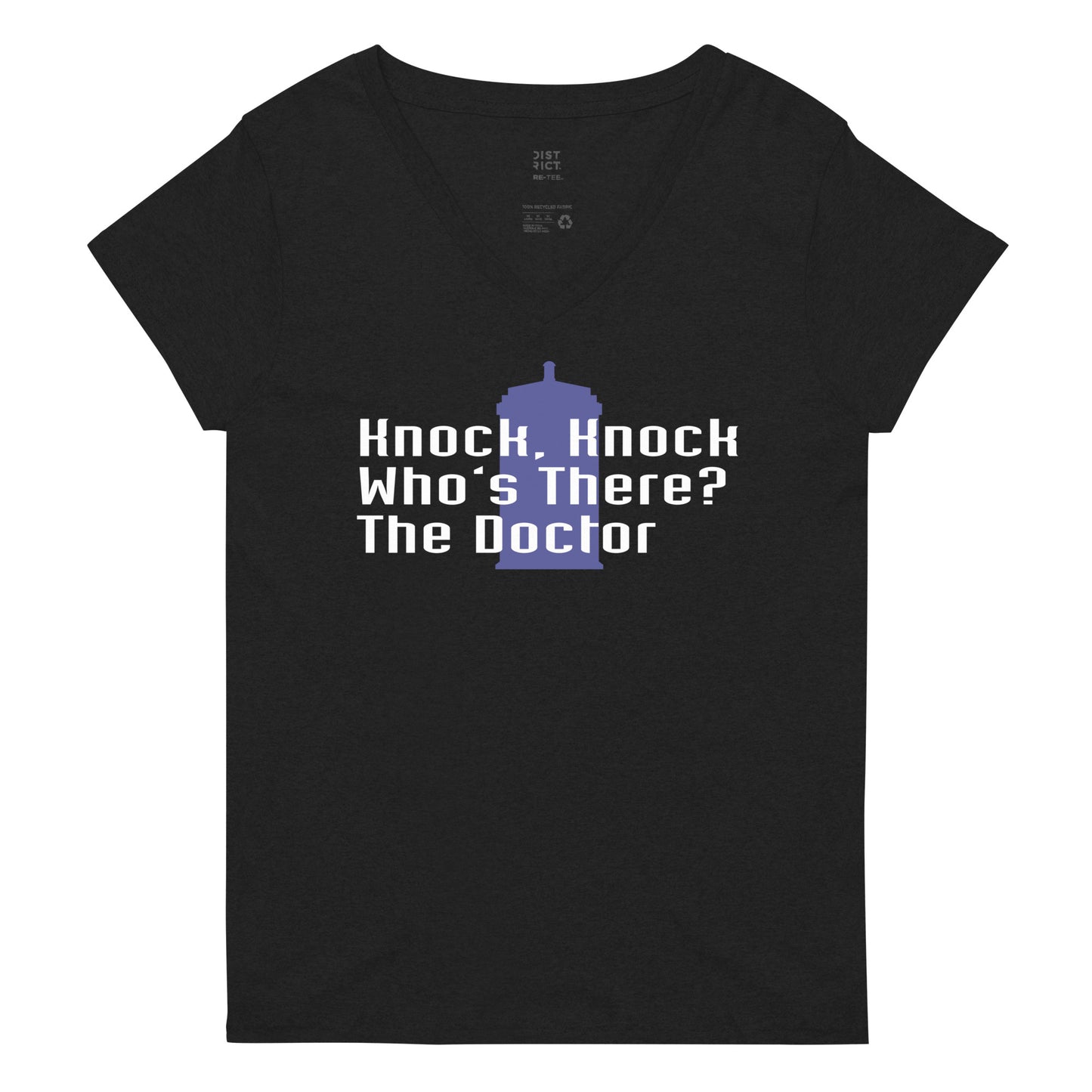 Knock Knock! Who's There? The Doctor Women's V-Neck Tee