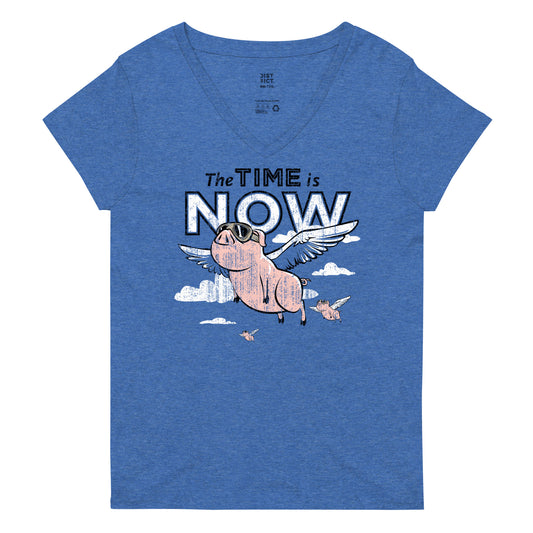 The Time Is Now Women's V-Neck Tee