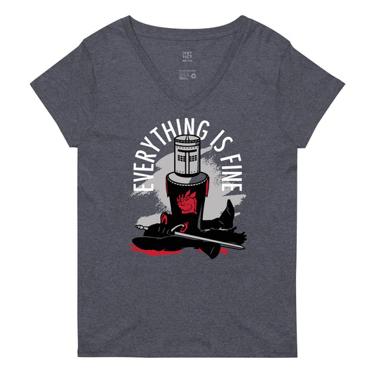 Everything Is Fine Women's V-Neck Tee