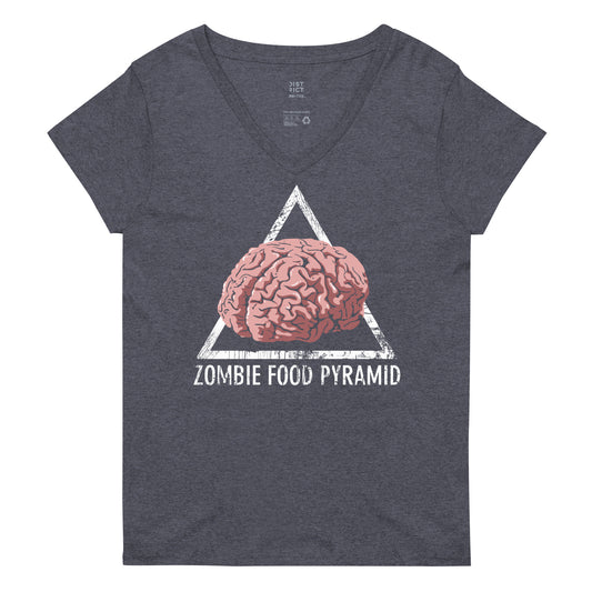 Zombie Food Pyramid Women's V-Neck Tee