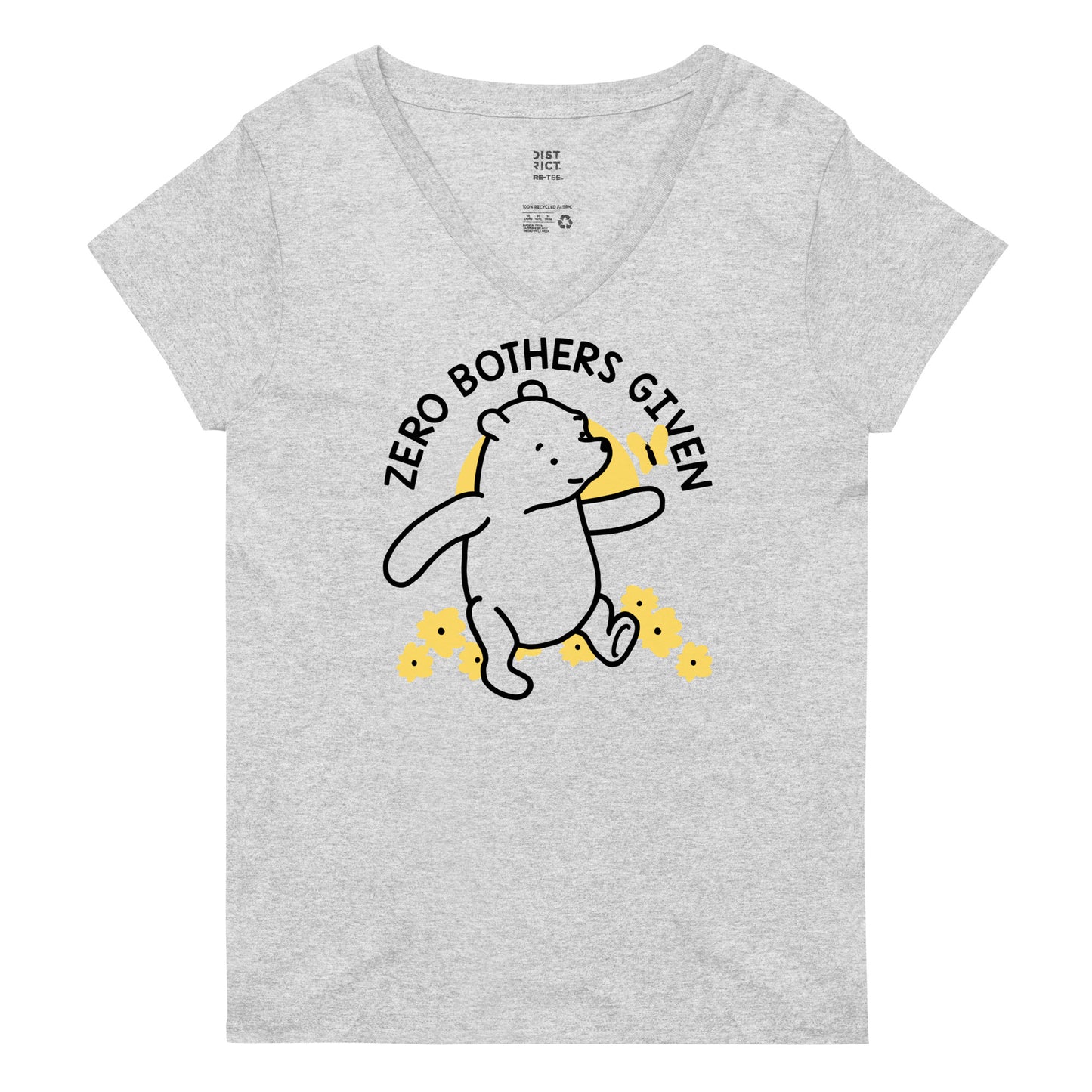 Zero Bothers Given Women's V-Neck Tee