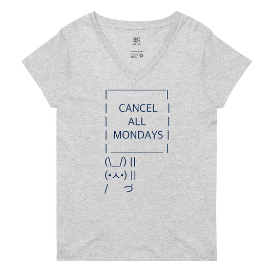 Cancel All Mondays Bunny Women's V-Neck Tee